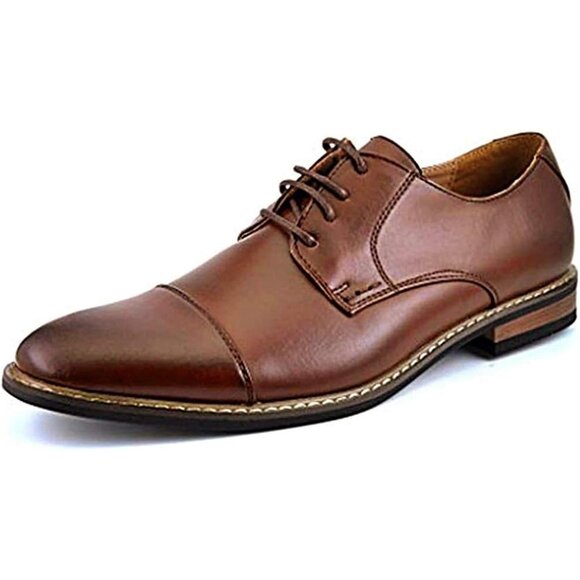 Bruno Marc Italy Men's 6-Dark/Brown Classic Modern Oxford Lace-Up Dress Shoes - Picture 3 of 11